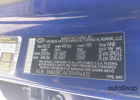 2023 Hyundai Tucson Sel from USA, damaged, VIN 5NMJBCAE2PH196432